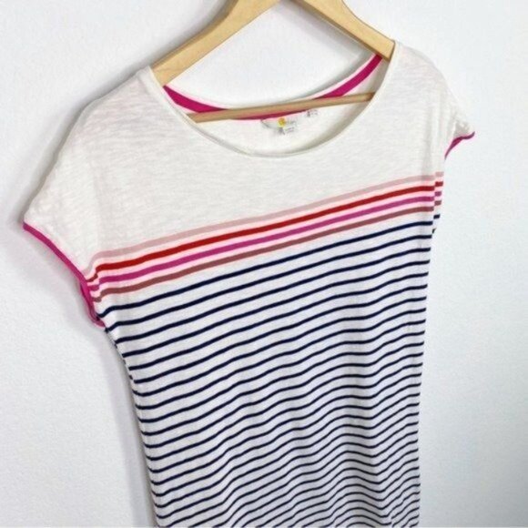 Boden Paulina Jersey Dress Ivory Multi Stripe Size 6 - Picture 3 of 7